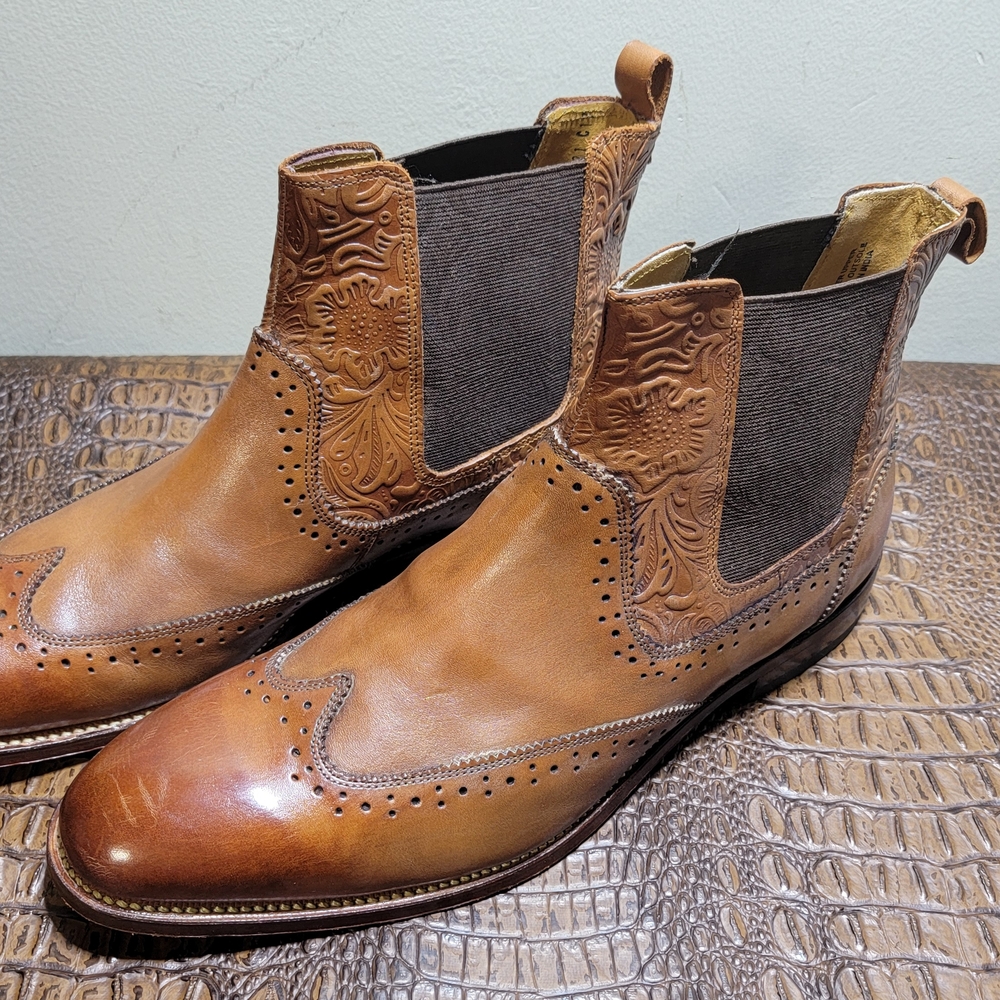 STACY ADAMS M2 WINGTIP CHELSEA BOOTS (SIZE 11) - Picture 3 of 15